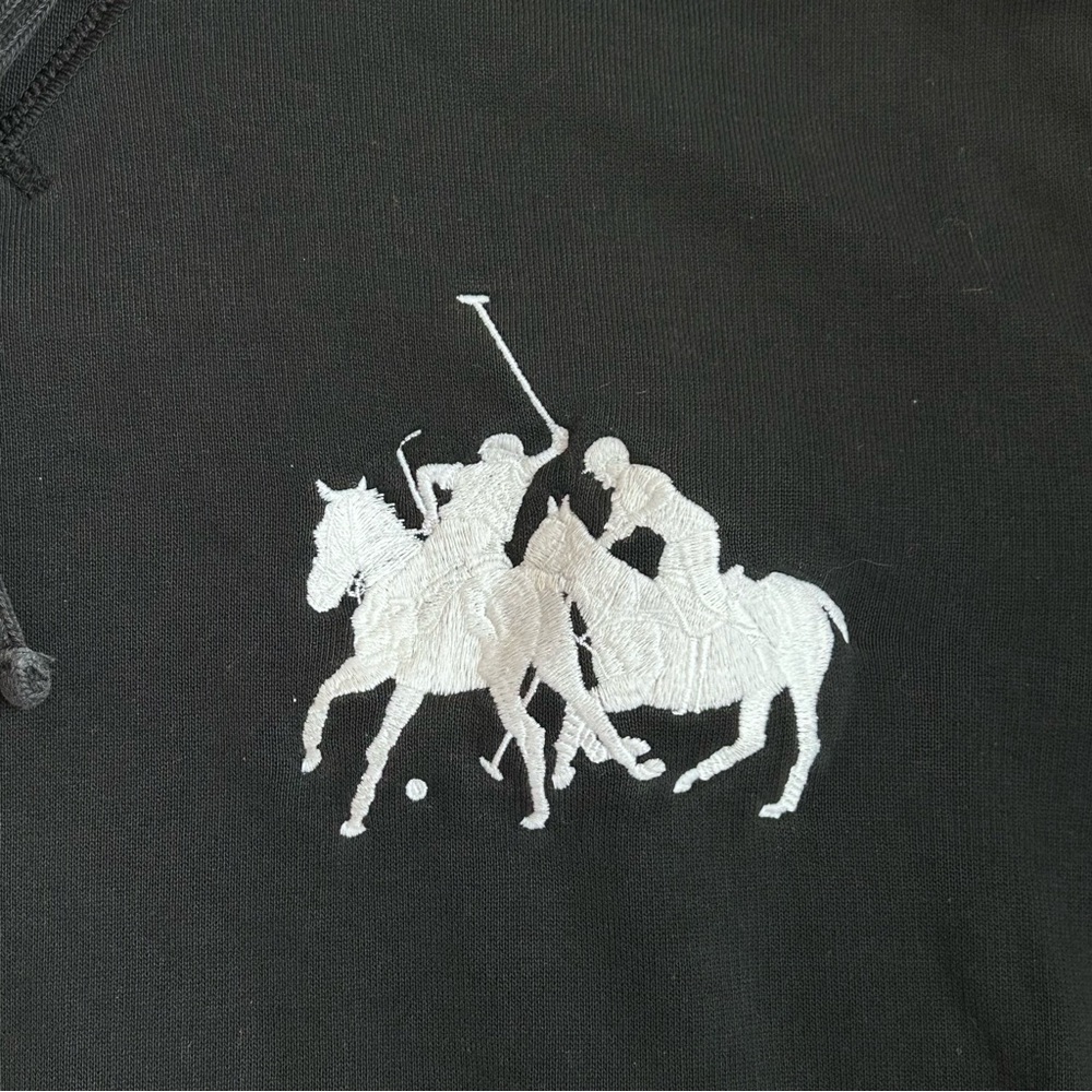 Vintage Unisex Polo Ralph Lauren Italy No 13 Black Hoodie Size XS - Picture 3 of 12